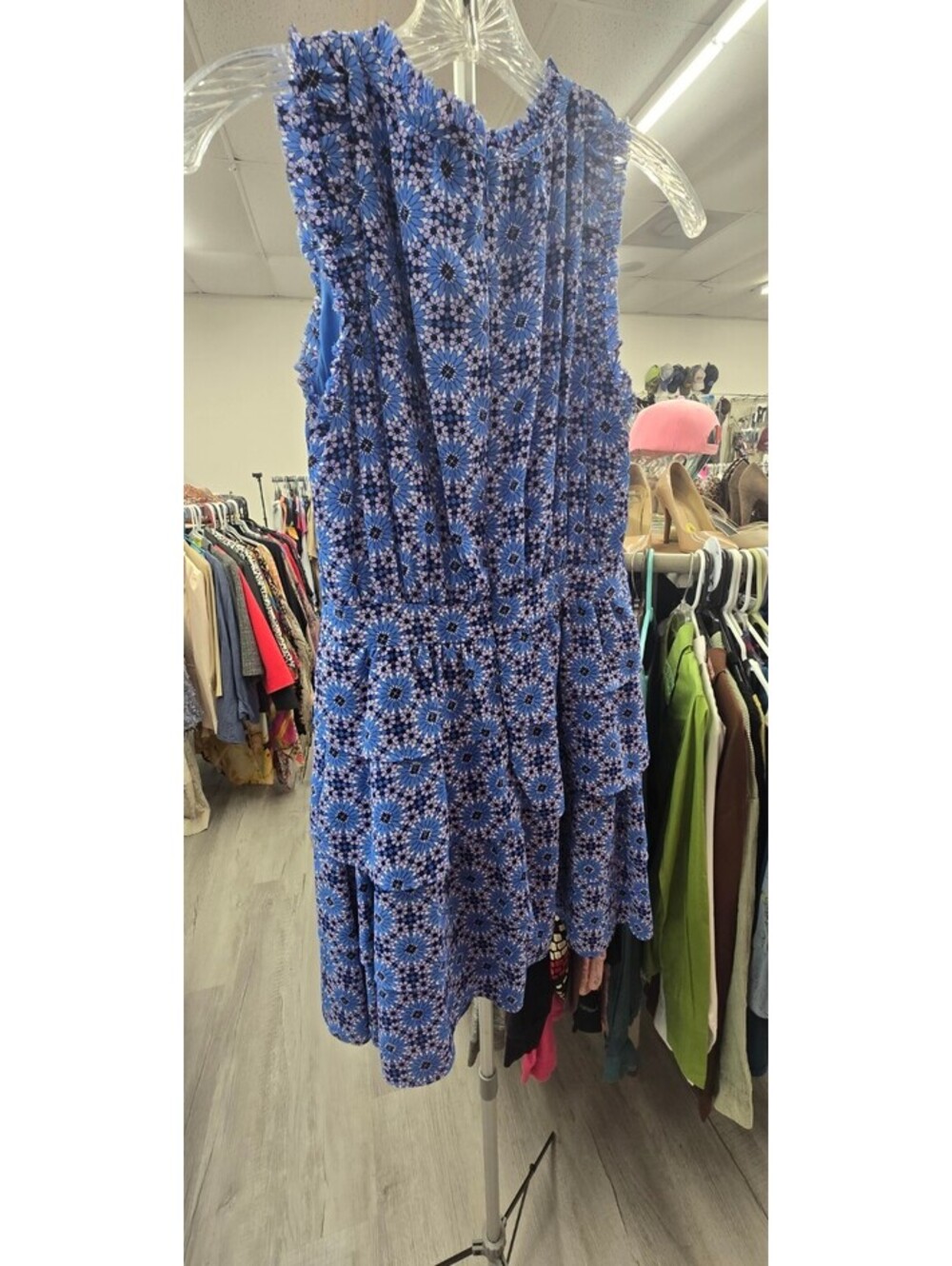 Banana Republic Size 2 Blue Floral Tiered Dress